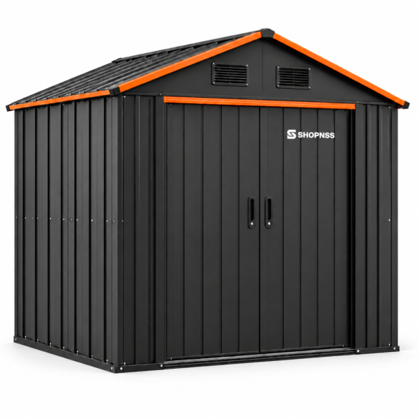 Shopnss 8 ft. x 6 ft. Galvanized Steel Outdoor Storage Shed
